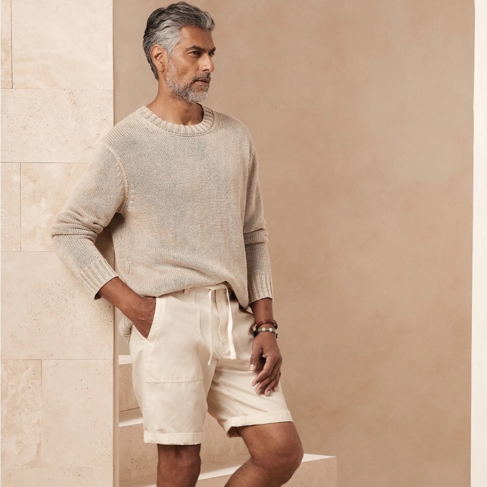Banana Republic Mens White Utility Shorts